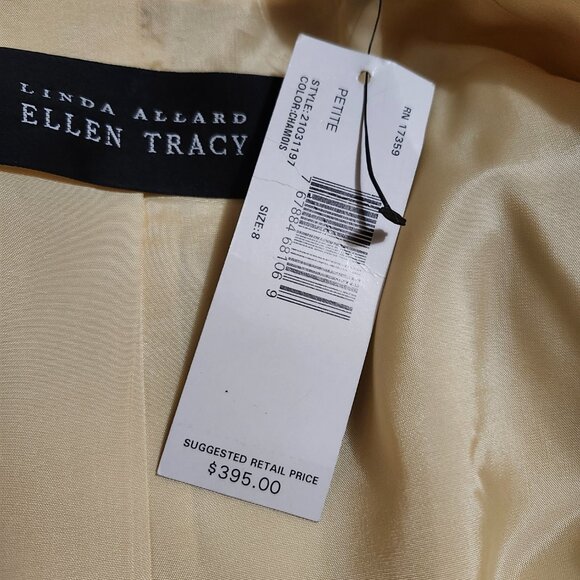 VTG yellow silk ELLEN TRACY blazer - Picture 2 of 5